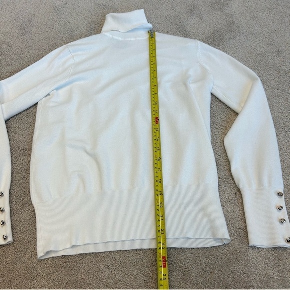 FOREVER 21 Ivory white long sleeve knit turtleneck sweater Sz M - Picture 9 of 10